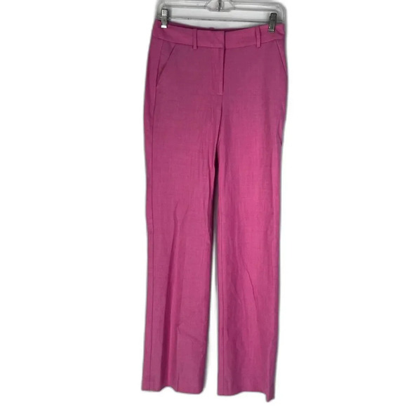 J Crew Stretch Pink Wool Blend Straight Leg Dress Pants Size 00 - Picture 1 of 11